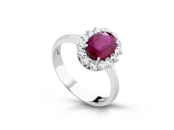 Anello PG Gioielli Donna Elegance in Oro bianco Rubino 1.67 Ct ANELEGANCE/4R - ANELEGANCE/4R